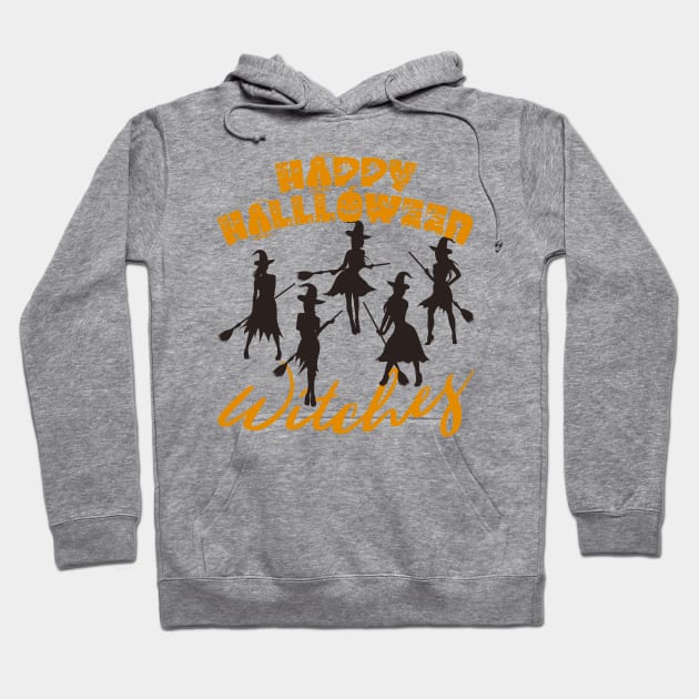 Happy Halloween Witches Hoodie by countrysideflowerwalls